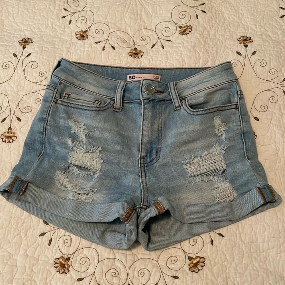 SO Juniors Denim High Rise Shortie
